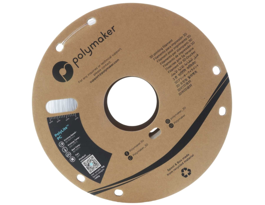 Polymaker Polylite PC Filament Transparent, 1.75 mm, 1 kg